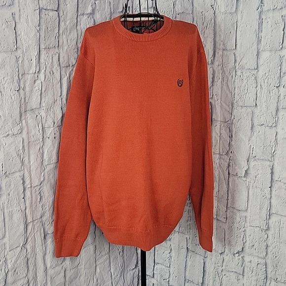 CHAPS Orange Crew Neck‎ Sweater Large - Picture 1 of 7